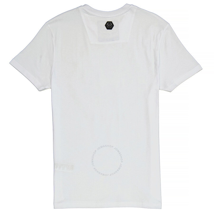 Philipp Plein Hexagon Logo Stretch Cotton Jersey T-shirt In White