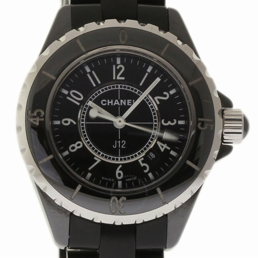 Pre-owned Chanel J12 Black Dial Ladies Watch H0681