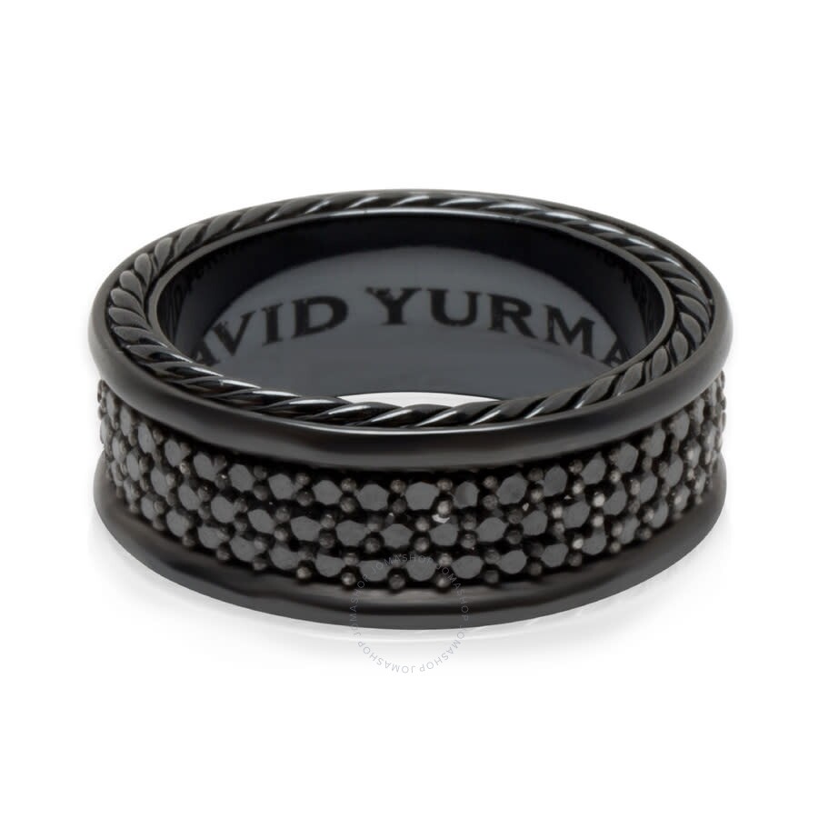 Pre-Owned David Yurman Streamline Black Diamond Ring in Sterling Silver