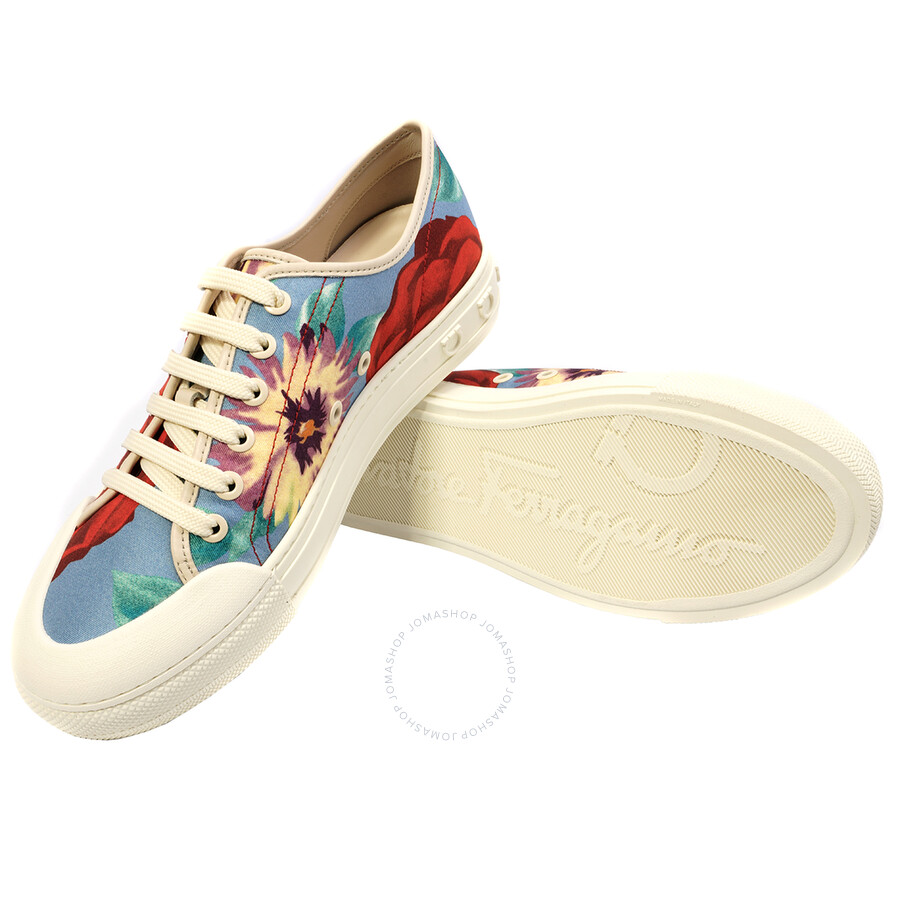 Salvatore Ferragamo Ladies Multicolor Printed Sneaker