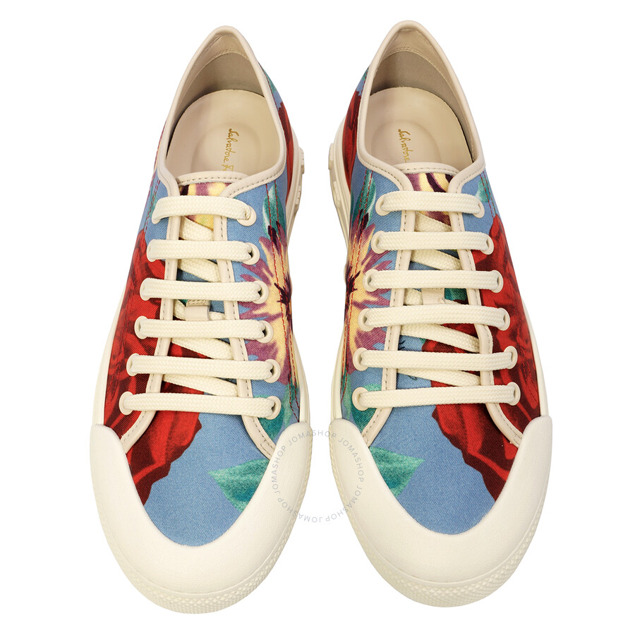 Salvatore Ferragamo Ladies Multicolor Printed Sneaker