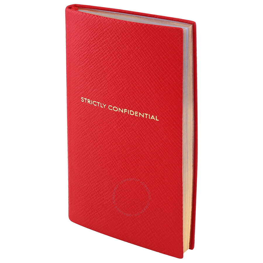 Smythson Strictly Confidential Cross-grain Leather Notebook In Scarlet Red