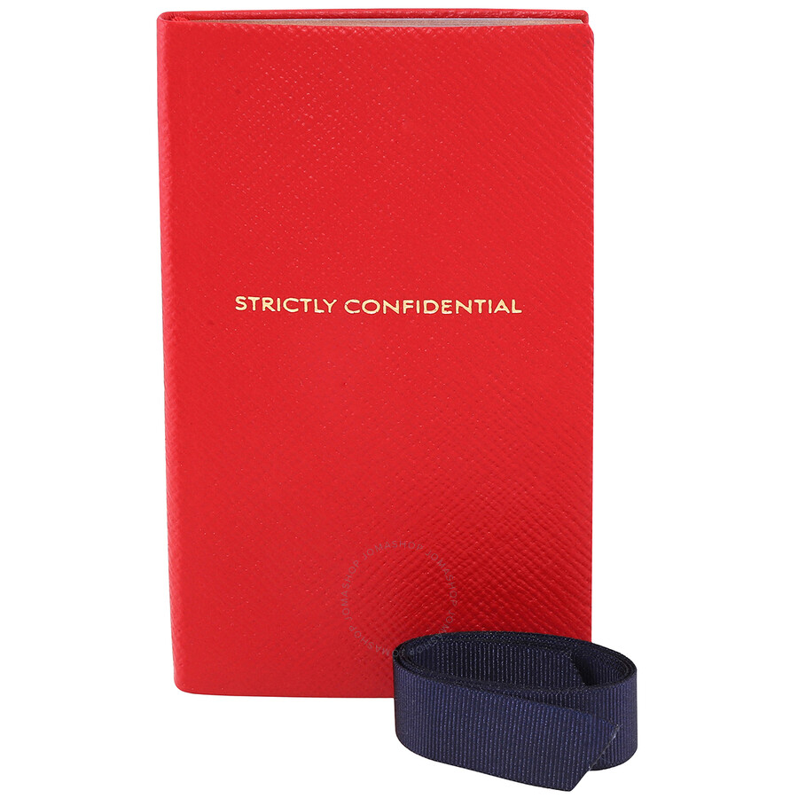 Smythson Strictly Confidential Cross-grain Leather Notebook In Scarlet Red