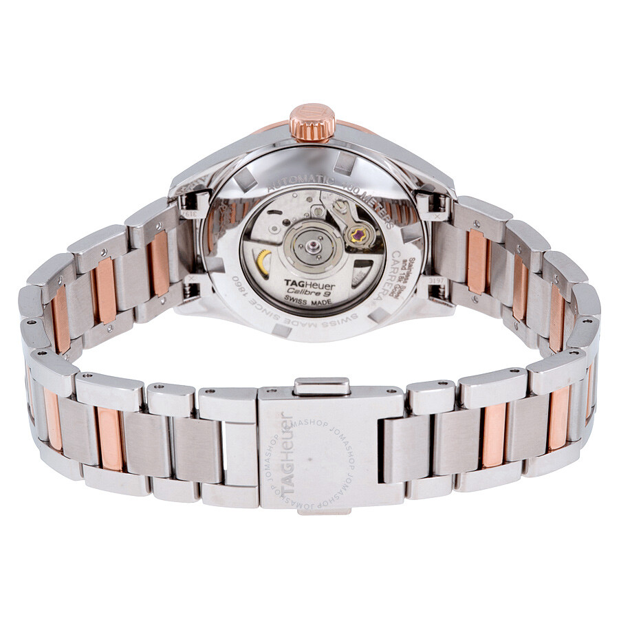 Tag Heuer Carrera Mother of Pearl Diamond Steel and 18kt Rose Gold Ladies Watch WAR2452.BD0777