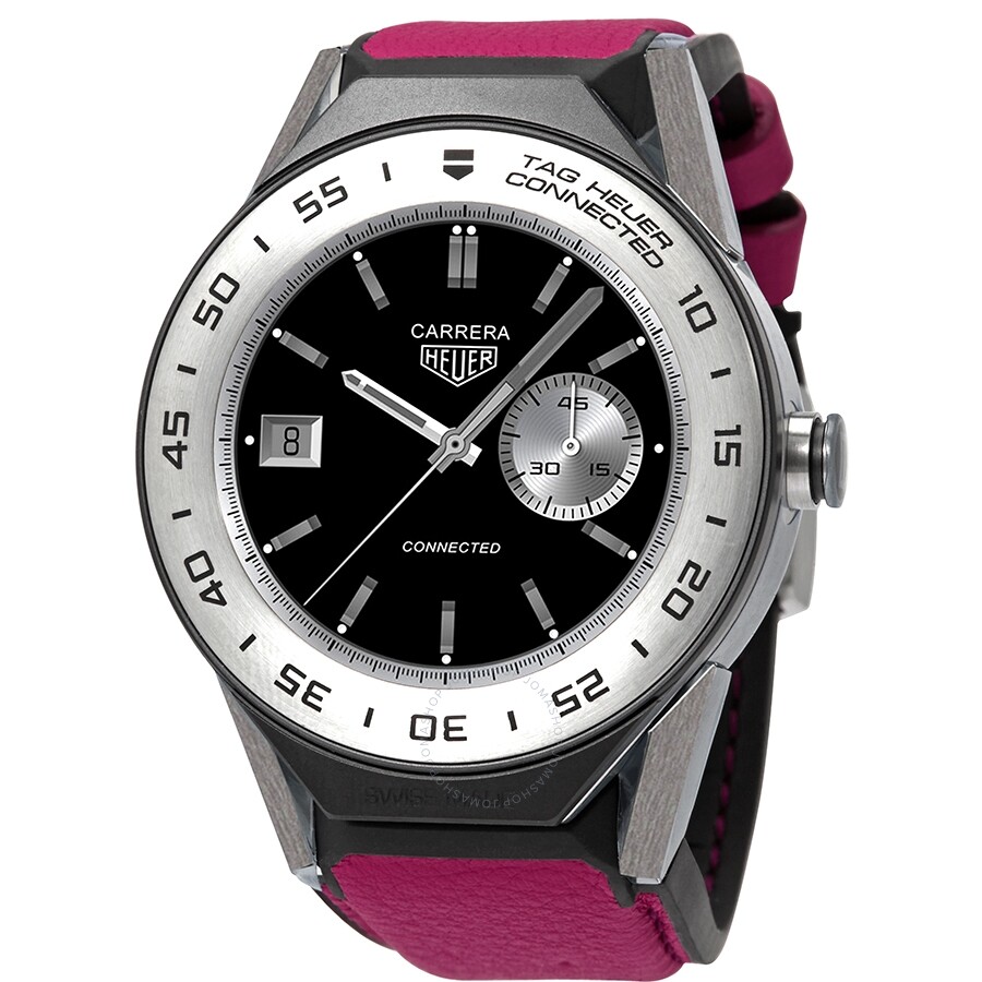 Tag Heuer Connected Modular Chronograph Pink Leather Smart Watch SBF818001.11FT8040