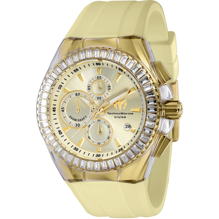 Technomarine Cruise Chronograph Quartz Crystal Gold Dial Men's Watch TM-121159