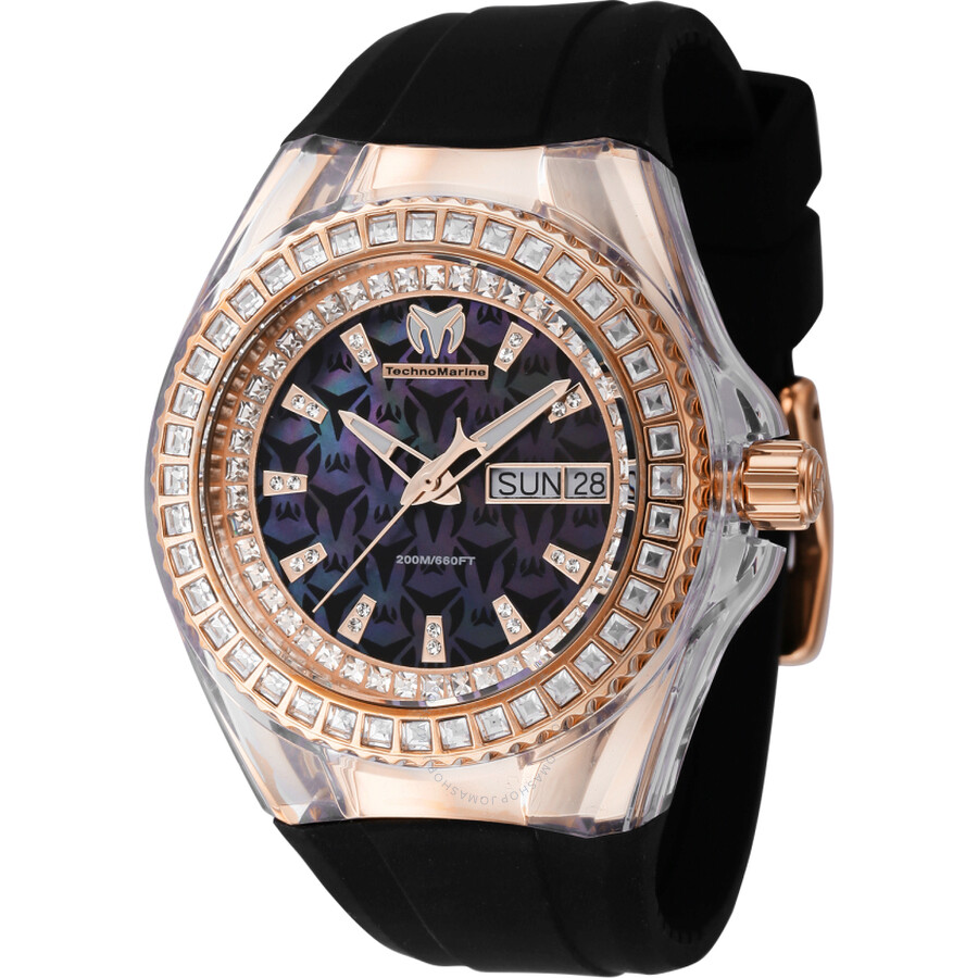 Technomarine Cruise Quartz Crystal Black Dial Ladies Watch TM-121176