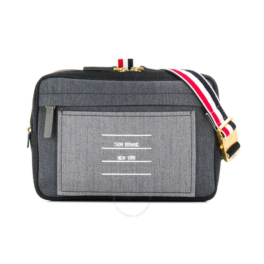 Thom Browne Fun-mix Name Tag Belt Bag In Wool