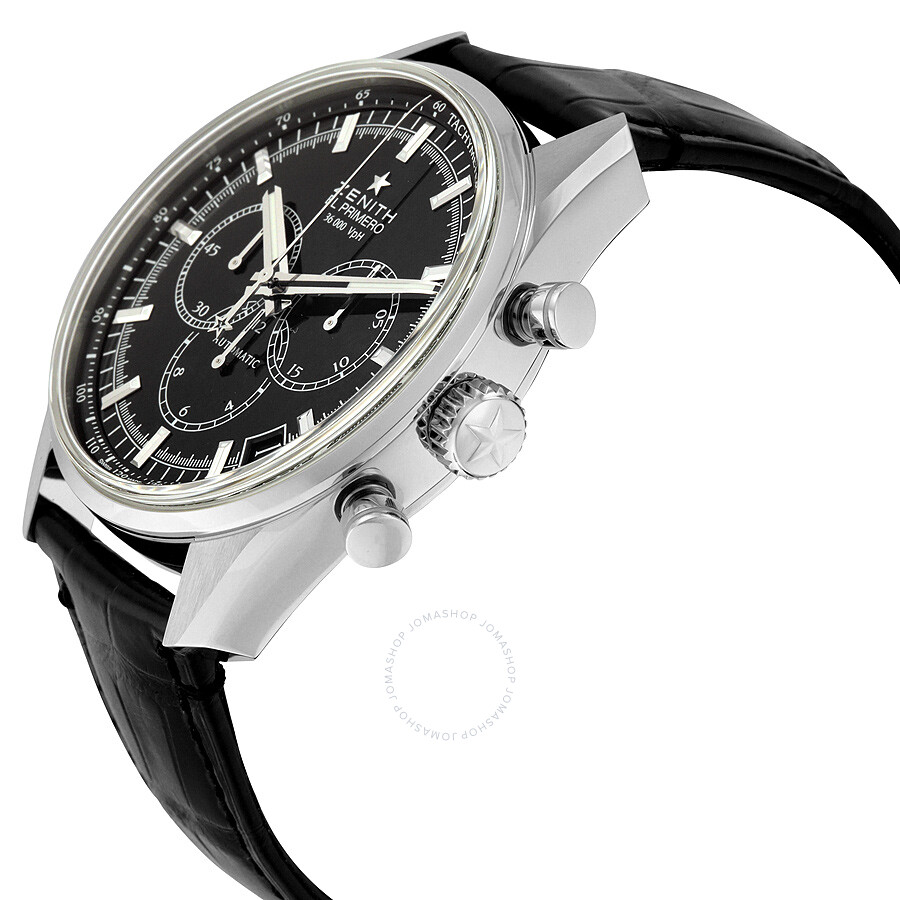 Zenith El Primero 36'000 VpH Black Dial Chronograph Automatic Men's Watch 03208040021C496