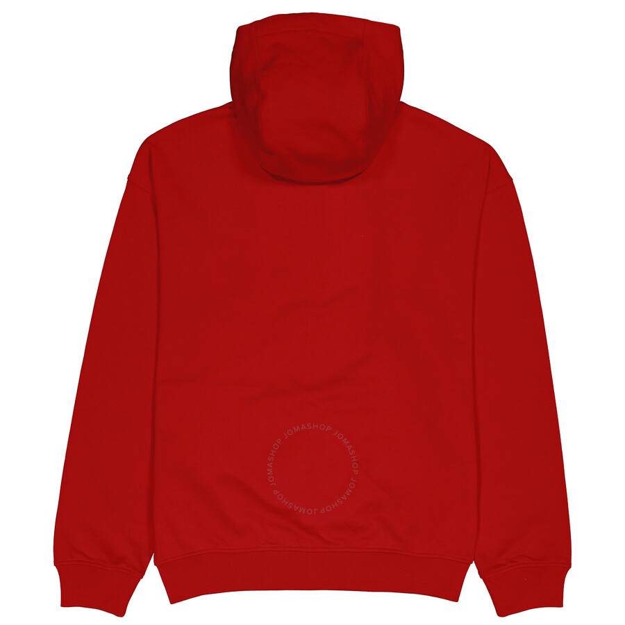 Versace Scarlet Logo Cotton Hooded Sweatshirt