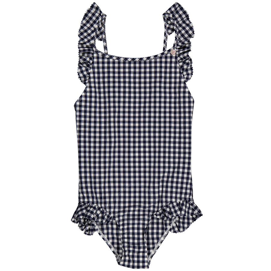 Bonpoint Girls Gingham Print Acapulco Swimsuit